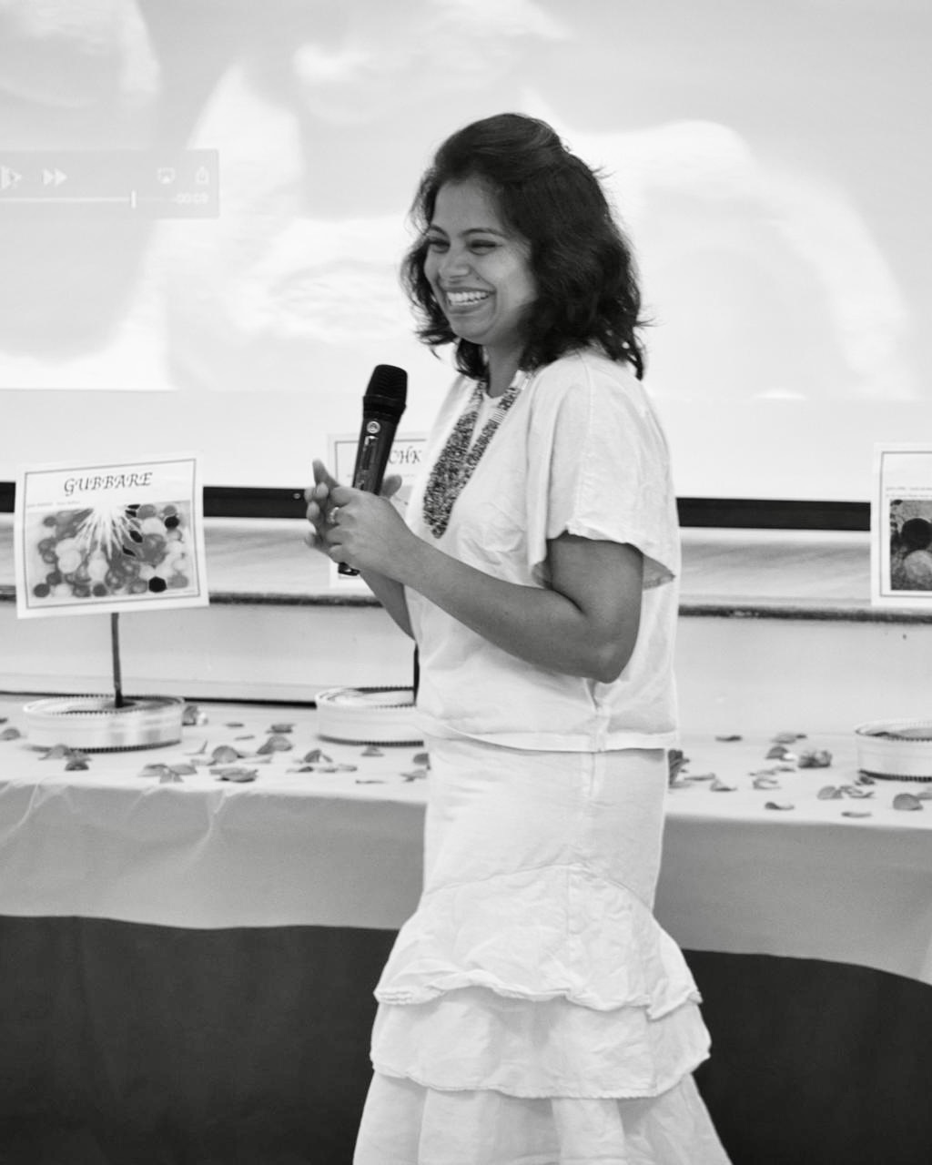 Vartika volunteering at school event